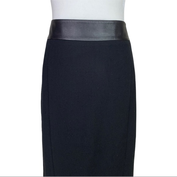 Cassis Black Leather Trim Pencil Skirt Size 10 NWT - Picture 6 of 11